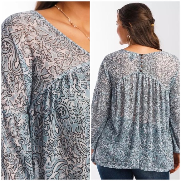 Daytrip Tops - NWOT Daytrip from Buckle Sheer Mesh Tunic Top, Blue